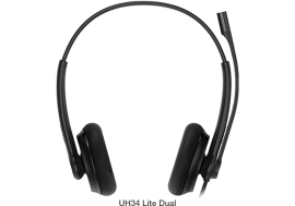 Yealink UH34 Lite Dual Ear Wideband Noise Cancelling Microphone - USB Connection, Foam Ear Cushions, Designed for Microsoft Teams TEAMS-UH34L-D