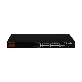 Edimax Surveillance VLAN 18-Port Gigabit PoE+ Long Range Web Smart Switch with 2 Gigabit RJ45/SFP Combo Ports GS-5216PLC