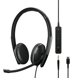 EPOS | Sennheiser ADAPT 165T USB-C || On-ear, double-sided USB-C headset, 3.5 mm jack and detachable USB cable with in-line call control 1000906