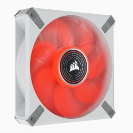 Corsair ML ELITE Series, ML120 LED ELITE WHITE, 120mm Magnetic Levitation Red LED Fan with AirGuide, Single Pack CO-9050126-WW