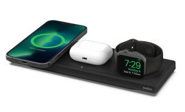 Belkin BOOST  CHARGE PRO 3-in-1 Wireless Charging Pad with MagSafe - Black WIZ016AUBK), Connected Equipment Warranty (CEW) up to $2,500