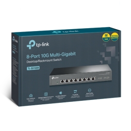 TP-Link TL-SX1008 8-Port 10G Desktop/Rackmount Switch, 160 Gbps, Intelligent Fan Noise adjustment, Metal Casing, Plug and Play