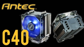 Antec C40 Air CPU Cooler, 92mm PWM Blue LED Fan, Intel 775, 115X, 1200, 1366.1700. AMD: AM2(+), AM3, AM3+, AM4, FM1, FM2(+) 3 Years Warranty