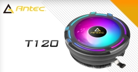 Antec T120 Compact CPU Air Cooler, 60CFM, Ultra cooling low noise. RGB, Intel: 115x, 1200, AMD: AM2(+), AM3, AM3+, AM4+, FM1,