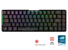ASUS M601 ROG FALCHION NX/NXRD/US Compact 65% Wireless Mechanical Gaming Keyboard, 68 Keys, Interactive Touch panel, 450 Hours, ROG NX Switches, RGB