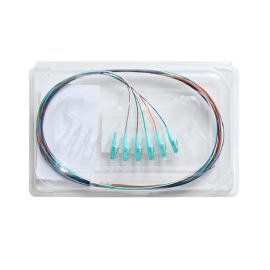 Fibre Pigtail LC OM4 Multimode 2m - 6 pack Rainbow - Aqua Connector | Backward Compatible With OM3 015.012.1410