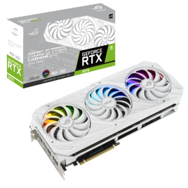 ASUS nVidia GeForce ROG-STRIX-RTX3070-8G-WHITE-V2 RTX 3070 V2 White 8GB GDDR6, PCIe4.0, 1755/1725 MHz, 2xHDMI 3xDP, ARGB (LHR)