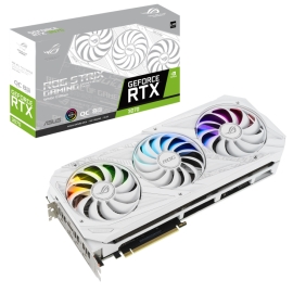 ASUS nVidia Geforce ROG-STRIX-RTX3070-O8G-WHITE-V2 RTX 3070 8GB OC White Edition Ampere SM, 2nd Gen RT Cores, 3rd Gen Tensor Cores (LHR)