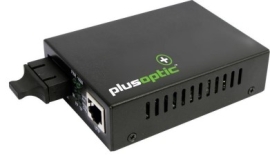 Plusoptic Adaptive 10Mb/100Mb/1000Mb Copper to 1G Fiber Media Converter with Duplex SC Fibre Connector. For Multimode Fibre, 850nm, 550M Reach. (1 x RJ45 Port, 1 x SC Fibre Port) MC-MM-1000MB-SC