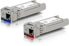 Ubiquiti UFiber SFP+ Single-Mode Module 10G BiDi 2-pack - Same 10Gbps speed, Less Cable Required (Single Strand and LC Connector) UACC-OM-SM-10G-S-2