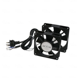 LDR 2 Way Fan Kit with power switch - 2x Fans - Black Metal Construction - For Installation in LDR Hinged & Single Section Racks WB-CA-13