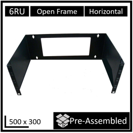 LDR Open Frame 6U Wall Mount Frame (500mm x 300mm) - Black Metal Construction WB-CA-3406