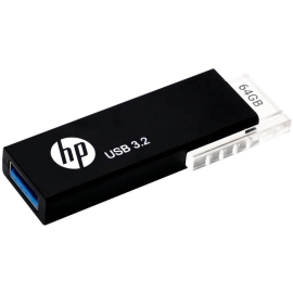 HP 718W 64GB USB 3.2 70MB/s Flash Drive Memory Stick Slide 0°C to 60°C 5V Capless Push-Pull Design External Storage for Windows 8 10 11 Mac HPFD718W-64