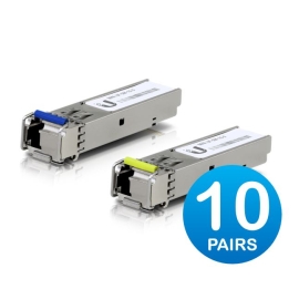 Ubiquiti UFiber SFP Single-Mode BiDi Fiber Module, 1 Gbps, 3km Dstance, 20-Pack UACC-OM-SM-1G-S-20