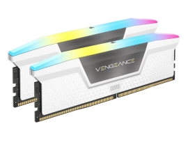 Corsair Vengeance RGB 32GB (2x16GB) DDR5 UDIMM 5200MHz C40 1.25V Desktop Gaming Memory White CMH32GX5M2B5200C40W