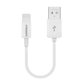 PISEN Lightning to USB-A Cable (0.2M) - White (6940735445469), Support Both Fast Charging and Data Cable, Stretch-Resistant, Lightweight 6.94074E+12