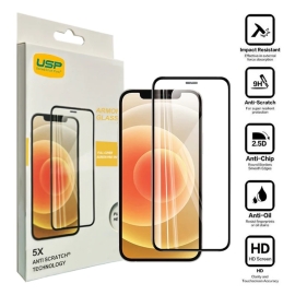 USP Apple iPhone 13 Mini Armor Glass Full Cover Screen Protector - (SPUAG135), 5X Anti Scratch Technology, Perfectly Fit Curves SPUAG135