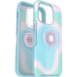 OtterBox Apple iPhone 14 Pro Otter + Pop Symmetry Series Case - Glowing Aura (Pink) (77-89731), 3X Military Standard Drop Protection 77-89731