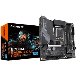 Gigabyte B760M Gaming X AX DDR4 Intel LGA 1700 m-ATX Motherboard, 4x DDR4 ~128GB, 2x PCI-E x16, 2x M.2, 4x SATA, 3x USB 3.2, 5x USB 2.0 B760M G X AX DDR4
