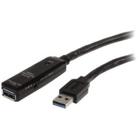 StarTech.com 5m USB 3.0 Active Extension Cable - M/F - Cable For Pc, Mac - First End: 1 X 9-pin USB 3.0 Type A - Male - Second End: 1 X 9-pin USB 3.0 Type A - Female - 5 Mbit/s - Extension Cable - Shielding - Nickel Plated Connector - Black USB3AAEXT5M