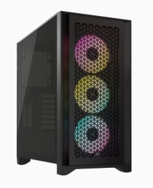 Corsair iCUE 4000D RGB Airflow Mesh Front Panel Mid-Tower. Black. 3x AF120 RGB Elite Fans, Node Pro Controller - Gaming Case CC-9011240-WW