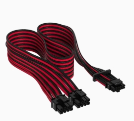 Corsair Premium Individually Sleeved 12+4pin PCIe Gen 5 Type-4 600W 12VHPWR Cable, Red and Black 4080 / 4070 / 4090xx CP-8920334