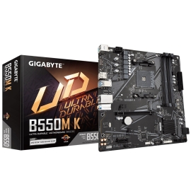 Gigabyte MBG-B550MK AMD AM4 M-ATX Motherboard 4x DDR4~128GB,1x PCIe x16, 1 x PCIe x1, 2x M.2, 4x SATA , 4x USB 3.2, 4x USB 2.0 B550MK 1.0