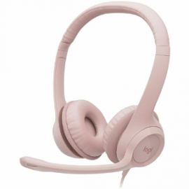 Logitech H390 Wired On-ear Stereo Headset - Rose - Binaural - Ear-cup - 32 Ohm - 20 Hz to 20 kHz - 190 cm Cable - Bi-directional, Noise Cancelling Microphone - USB Type A 981-001282