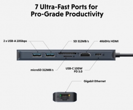TARGUS HYPERDRIVE NEXT 7 PORT.USB-C HUB HD4003GL