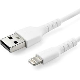 StarTech.com 6 Foot/2m Durable White USB-A To Lightning Cable, Rugged Heavy Duty Charging/Sync Cable For Apple IPhone/iPad MFi Certified - Cable For Smartphone, IPad, IPad Air, IPad Mini, Charger, IPhone - First End: 1 X 4-pin USB 2.0 Type A - Male - Sec