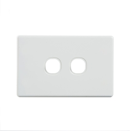 4C | Classic 2 Gang Switch Grid And Cover Plate - White 040.000.0022