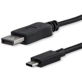 StarTech.com 6ft/1.8m USB C To DisplayPort 1.2 Cable 4K 60Hz - USB Type-C To DP Video Adapter Monitor Cable HBR2 - TB3 Compatible - Black - Cable For Audio/Video Device, Monitor, Notebook, Mac, Workstation, Projector, Tv, MacBook Pro, IPad Pro - First En