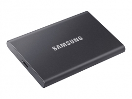 SAMSUNG T7 2TB PORTABLE USB-C SSD, UP TO 1050MBs R/W, GRAY, USB-C, 3YR WTY MU-PC2T0T/WW