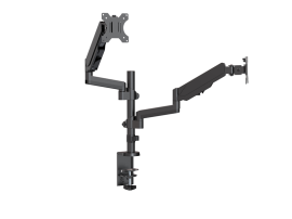 Brateck Dual Monitor Full Extension Gas Spring Dual Monitor Arm (independent Arms) Fit Most 17"-32" Monitors Up To 8kg Per Screen Vesa 75x75/100x100 LDT16-C024