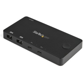 2 Port USB C Kvm Switch - 4K 60Hz Hdmi - Compact Dual Port UHD USB Type C Desktop Mini Kvm Switch With USB C Cables - Bus Powered - MacBook IPad Pro ThinkPad IdeaPad EliteBook (SV211HDUC) SV211HDUC