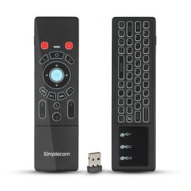Simplecom RT250 Rechargeable 2.4GHz Wireless Remote Air Mouse Keyboard With Touch Pad And Backlight RT250