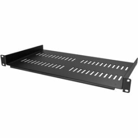 StarTech.com 1U Vented Server Rack Cabinet Shelf - Fixed 10in Deep Cantilever Rackmount Tray For 19" Data/AV/Network Enclosure W/Cage Nuts - Steel - 20.05 Kg Maximum Weight Capacity CABSHELFV1U