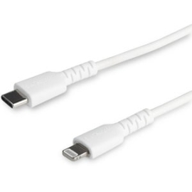 StarTech.com 3 Foot/1m Durable White USB-C To Lightning Cable, Rugged Heavy Duty Charging/Sync Cable For Apple IPhone/iPad MFi Certified - Cable For IPad, IPhone, IPad Air, IPad Mini, Charger - First End: 1 X 24-pin USB 2.0 Type C - Male - Second End: 1