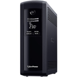 CyberPower Systems Value Pro-(VP1200ELCD)- 1200VA / 720W Line Interactive UPS - 2* 12V/7.2Ah - 2 Yrs Adv. Replacement Wty Incl. Internal Batteries VP1200ELCD