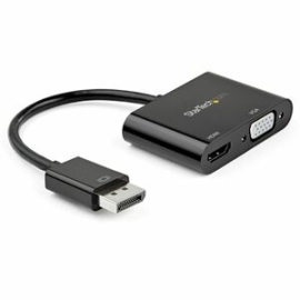StarTech.com DisplayPort To HDMI VGA Adapter - DP 1.2 HBR2 To HDMI 2.0 4K 60Hz Or VGA Monitor Converter - Digital Video Display Adapter - 2-in-1 DisplayPort 1.2 (HBR2) To HDMI 2.0 4K 60Hz UHD Hdr Or VGA 1080p Monitor Adapter | HDMI: 7.1 Audio/HDCP 2.2/1.