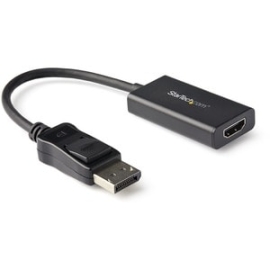 StarTech.com DisplayPort To HDMI Adapter, 4K 60Hz HDR10 Active DisplayPort 1.4 To HDMI 2.0b Converter, Latching DP Connector, DP To HDMI - 1 X 20-pin DisplayPort 1.4 Digital Audio/Video - Male - 1 X 19-pin HDMI 2.0b Digital Audio/Video - Female - Black D