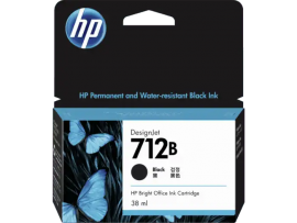 HP 712B 38ML BLACK DESIGNJET INK CARTRIDGE - T230/T250/T650/STUDIO 3ED28A