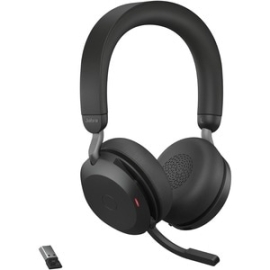 Jabra Evolve2 75 Wireless On-Ear Headset - Usb-a - Unified Communication Optimised - With Charging Stand 27599-989-989