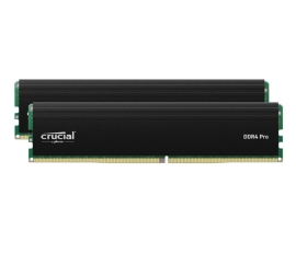 Crucial Pro 32GB (2x16GB) DDR4 UDIMM 3200MHz CL22 Black Heat Spreaders Support Intel XMP AMD Ryzen for Desktop PC Gaming Memory CP2K16G4DFRA32A