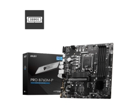 MSI PRO B760M-P mATX Motherboard, 4x DDR5~192GB, 1x PCI-E x 16, 2x PCI-E x 1, 2x M.2, 4x SATA, 1x USB 3.2 , 4x USB 2.0, 1x USB-C B760M-P