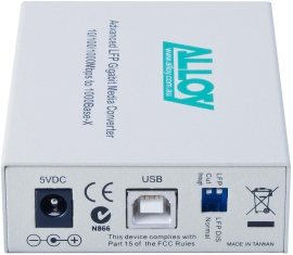 Alloy GCR2000ST 10/100/1000Base-T to Gigabit Fibre (ST) Converter with LFP via FEF or FM. 220m or 550m GCR2000ST