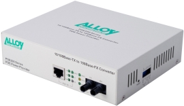 Alloy POE200ST 10/100Base-TX to 100Base-FX Multimode Fibre (ST) Converter, provides PoE power (RJ-45). 2km POE200ST