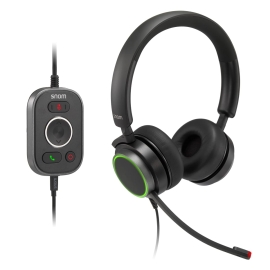 SNOM A330D Headset, Wired Duo, HD Audio Quality, Remote Control, Ideal For Video-telephony, 4598