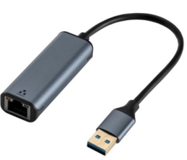 Konix USB3.0 AM to RJ45 Ethernet 1000Mhz (RTL8153) | Aluminum Case compact design 005.001.1063