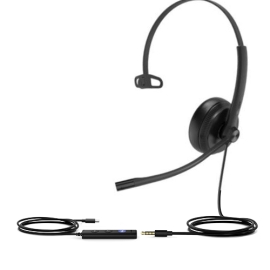 Yealink TEAMS-UH34SE-M-C Teams Certified Wideband Noise Cancelling Headset, USB-C and 3.5mm Jack, Leather Ear Piece, Controller with Teams Button, M TEAMS-UH34SE-M-C